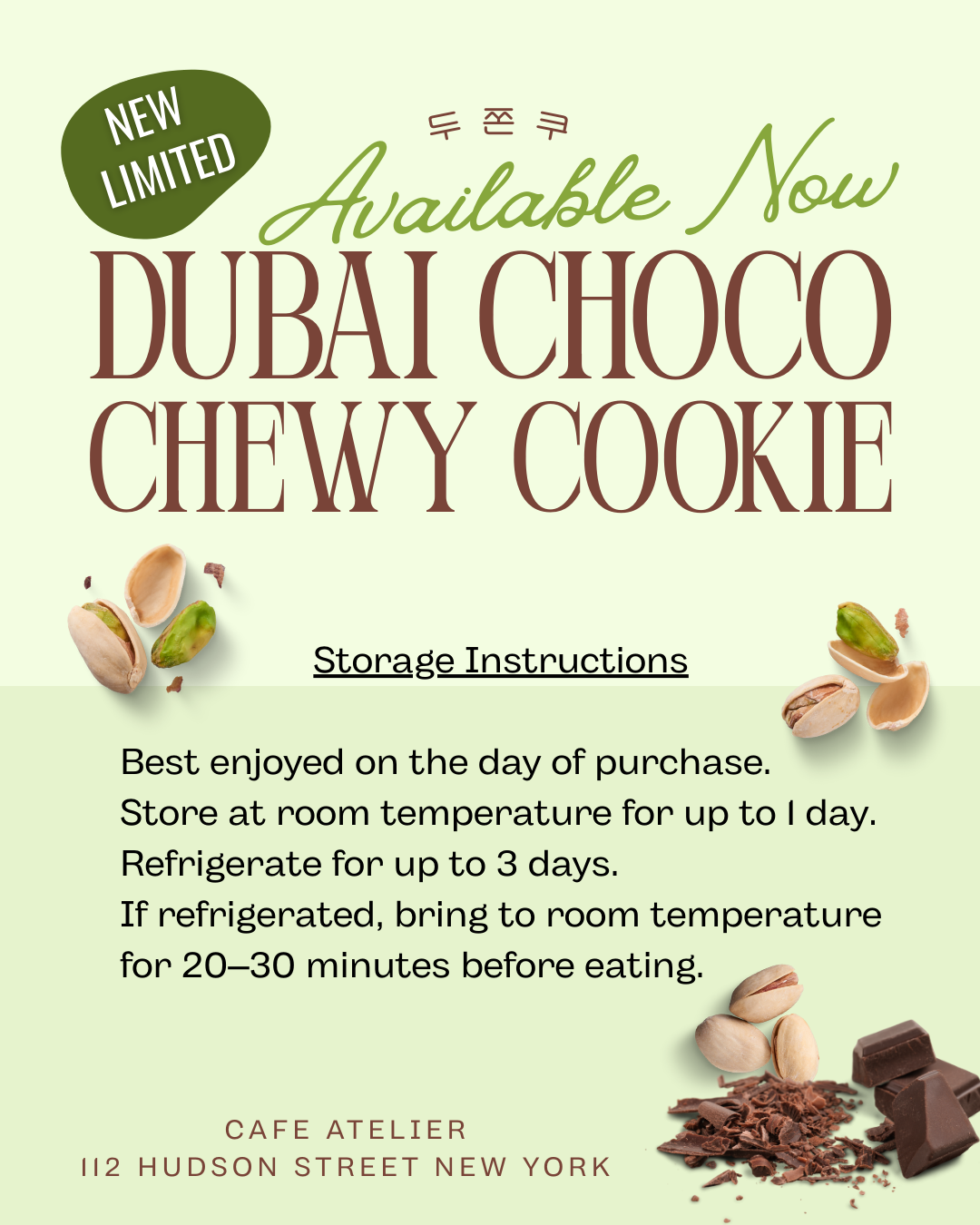 Dubai Choco Chewy Cookie | Cafe Atelier & Darling Moon Flower